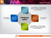 Crystal style PPT organization chart template