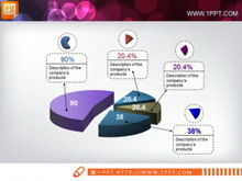 Illustrated 3D stereo PPT pie chart templateIllustrated 3D stereo PPT pie chart template
