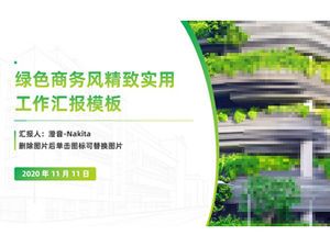 Zielony styl biznesowy wykwintny i praktyczny szablon raportu z pracy ppt