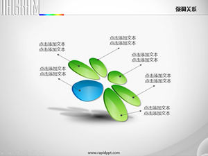 17 sets of blue and green fresh color three-dimensional texture commonly used ppt charts