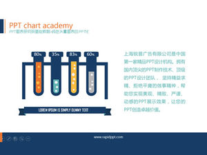 5 blaue und orange flache exquisite ppt-Diagramme zum kostenlosen Download
