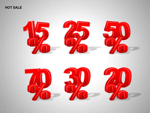 Vânzare procentuală reducere mall promoție grafic ppt (15 seturi)