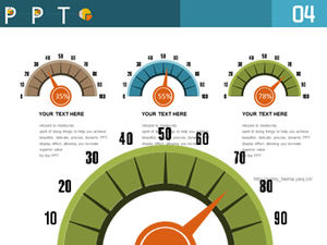 Tableau de bord de vitesse de voiture créatif côte à côte relation ppt graphique