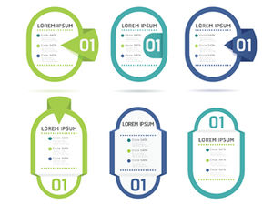 Flat design capsule shape ppt chart