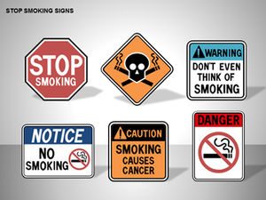Non fumare, il fumo è dannoso per la salute, grafico ppt