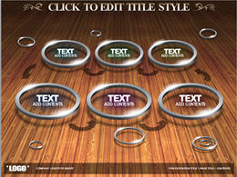 Glass texture cycle button ppt chart