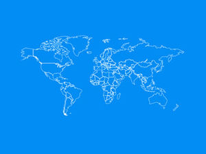 Edytowalny materiał ppt mapa świata z kolorową linią punktową