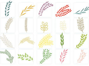 240 wheat ears laurel branch olive branch ppt vector material Daquan