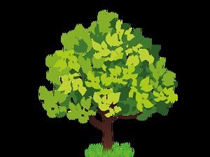 Bahan bebas pohon kartun vektor lucu untuk Arbor Day (40 foto)