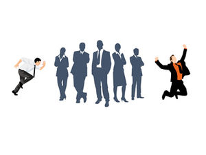 Vector cartoon hollow business character silhouette ppt material