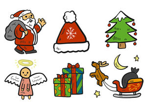Hintergrund transparentes Weihnachtskarikatur ppt-Symbolmaterial