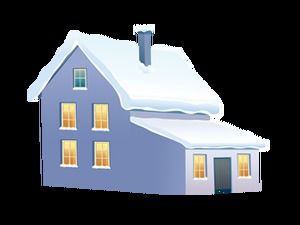 屋頂上厚厚的積雪的冬季小屋png高清大圖（12張）
