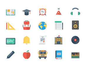 Mais de 190 ícones de ppt de materiais de desenho vetorial comumente usados ​​em educação, ensino e negócios