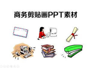 Office tools and business characters scene clipart ppt material