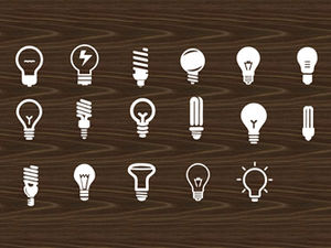 36 tipos de ícones de arquivo fonte ppt de lâmpada
