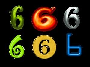 8 kinds of 0 to 9 artistic digital font png picture material