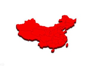 自分で色付け、分割、結合できる中国の3次元地図ppt素材
