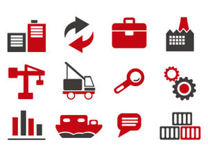 Mais de 400 materiais de ícone de ppt de negócios simples vermelho e preto