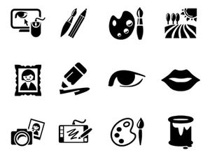 Life, study, work, test tools, monochrome flat ppt icon clipart material