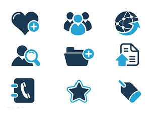 ppt disegna il download del materiale dell'icona di affari piatta blu semplice