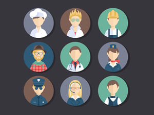 ppt drawing flat professional character vector icon วัสดุ
