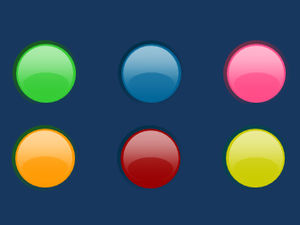 Plantilla de material ppt de icono de botón de cristal redondo (18 juegos)