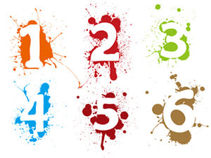 Color ink number icon button material