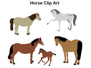 馬の年のPPT描画馬素材画像