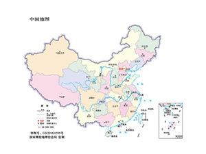 中國地圖、美國地圖、世界地圖ppt模板（含中國地圖AI矢量源文件）