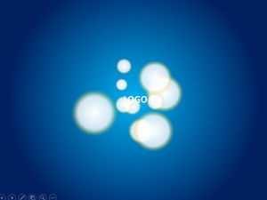 Imitieren von Flash-Blasen blinkendes Logo mit Spezialeffekt-Animation ppt-Vorlage