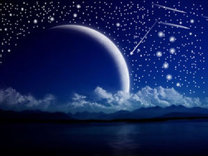 Meteor w nocnym niebie-meteor prysznic efekt szablonu animacji ppt