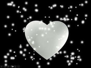 Messa a fuoco fluorescente attaccata al modello ppt di animazione con effetti speciali del cuore d'amore