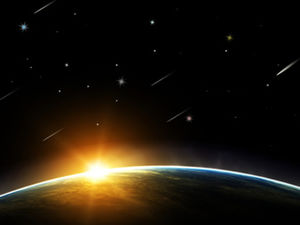 Gwiazdy migoczące meteory w całym szablonie ppt