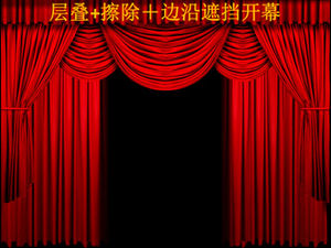 Stage curtain opening and closing ppt special effects template