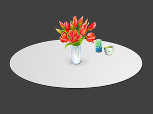Modelo de animação de efeitos especiais ppt para mesa de jantar giratória
