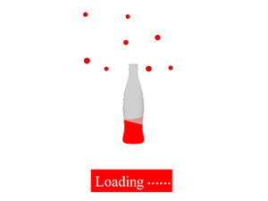 Animazione con effetti speciali ppt della barra di avanzamento del caricamento della bottiglia di Coca Cola