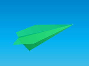 Processus d'origami d'avion en papier et animation d'effets spéciaux de rotation à 360 degrés