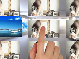 Touch screen picture browsing special effect ppt template