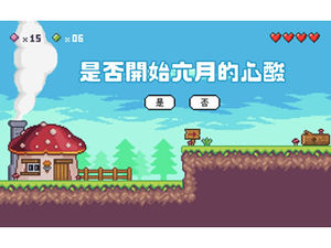 Super Mario piksel styl gry miesięczne podsumowanie szablonu ppt