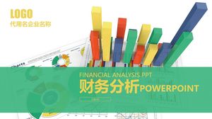 Einfacher Finanzanalysebericht in Farbe, universelle PPT-Vorlage