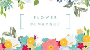 Warme Blumen Hintergrund Mitte des Jahres Arbeitszusammenfassung ppt-Vorlage