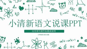 Yeşil basit küçük taze Çince konuşma dersi ppt şablonu