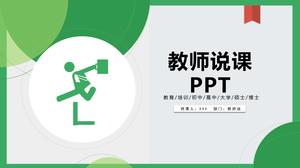 Green and simple teacher talk about general ppt template