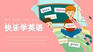 Happy learning English theme teaching plan ppt template