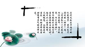 Tinta dan cuci template ppt penjelasan puisi klasik gaya Cina