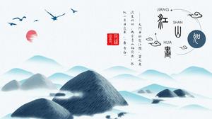 Picturesque Han and Tang style ppt template