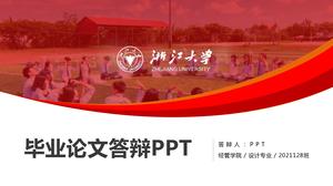 Plantilla PPT de respuesta de graduación práctica roja
