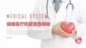Modèle ppt de publicité de prévention des épidémies médicales de santé rouge de style simple