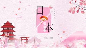 Șablon ppt pentru albumul de călătorie japonez cu flori de cireș