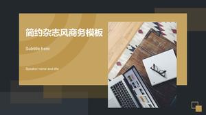 Golden noble magazine style business work ppt template